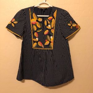 Madewell embroidered top